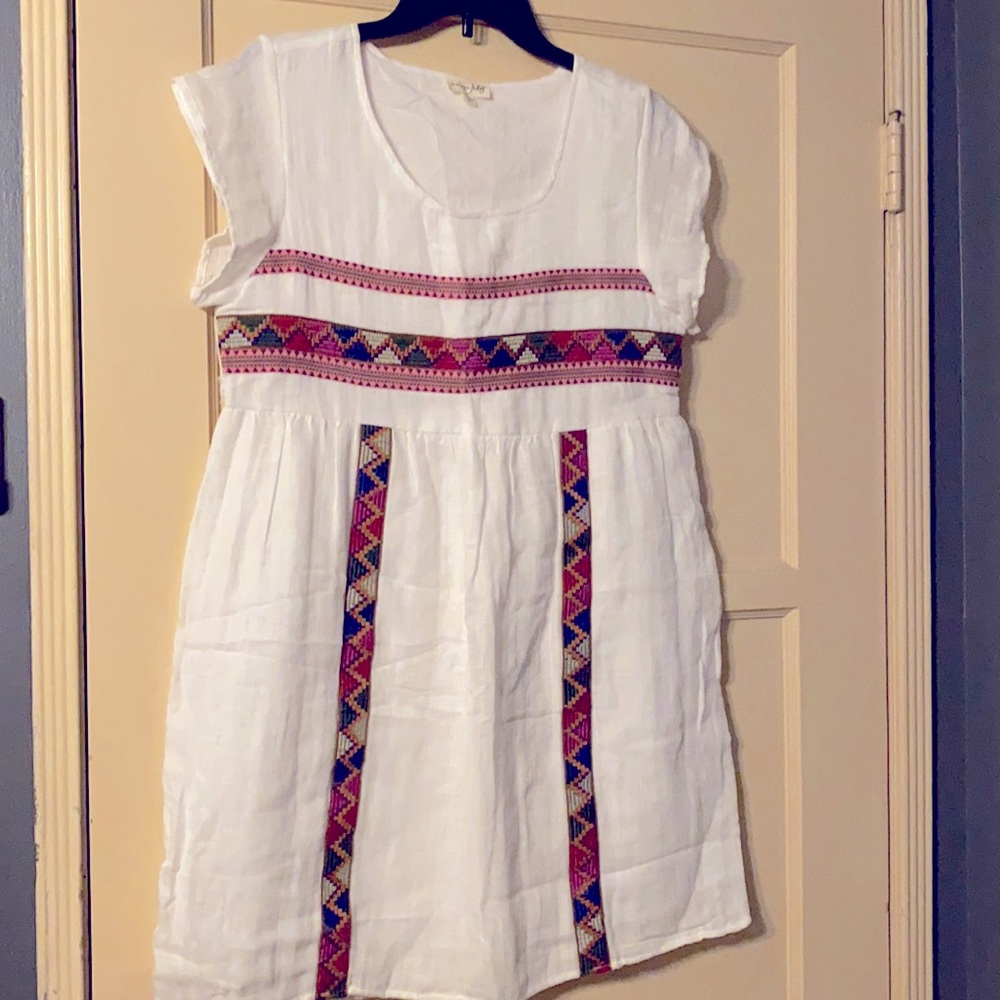 NWOT maison Jules white 100% cotton mini dress